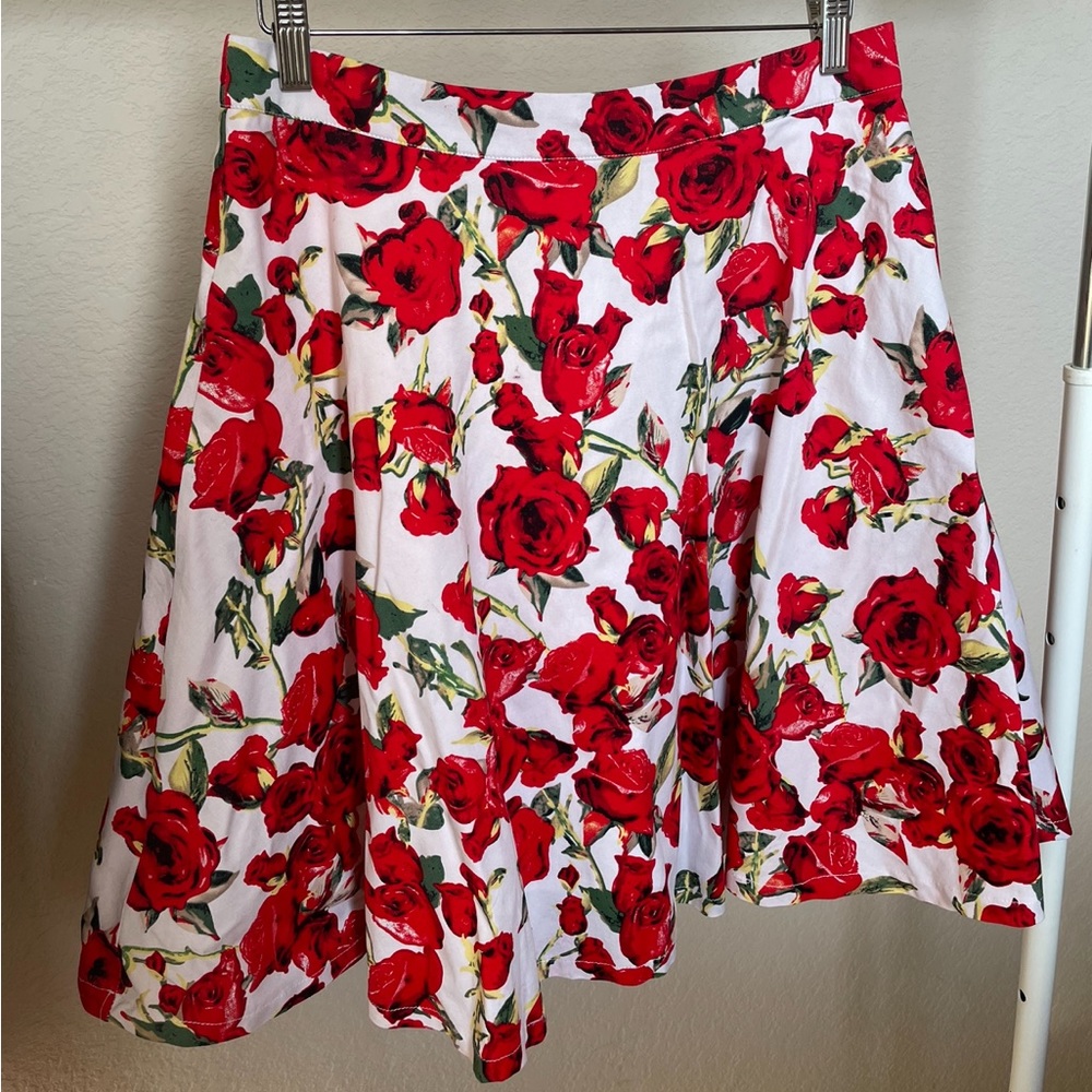 Rose Print Circle Skirt